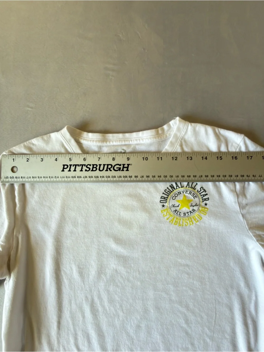 Converse Kids White Tee with Yellow Chest Logo